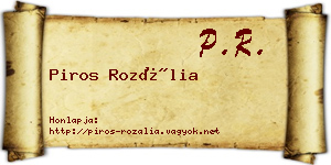 Piros Rozália névjegykártya